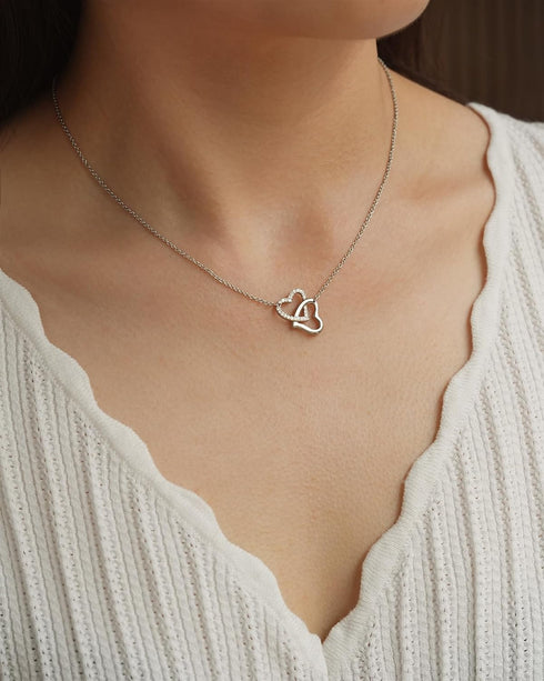 MANVEN Gifts for Grandma Necklace Interlocking Heart Necklace Birthday Gifts for Grandma from Granddaughter...
