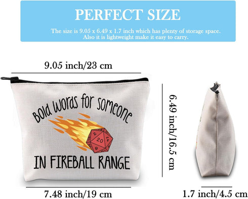 DandD Inspired Gift Role Playing Games Gift D20 Dice Storage Accessories Pouch Bag Gift for RPG DnD Game Players (Bold Words Bag)...