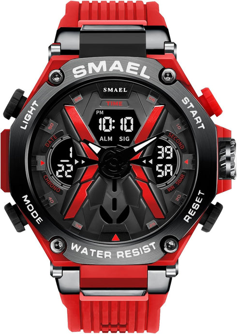 KXAITO Men's Watches Sports Outdoor Waterproof Military Watch Date Multi Function Tactics LED Face Alarm Stopwatch for men 8087...