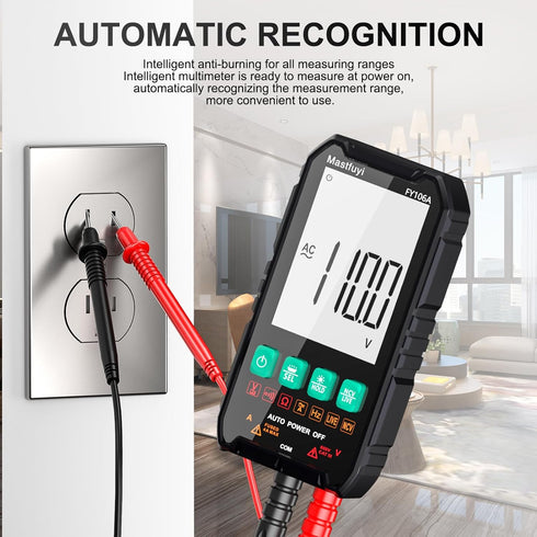 Multimeter Digital, Multi Tester NCV, Compact Intelligent Electrical Tester, Auto-Ranging, Overload Protection, True RMS 4000, Backlit LCD, AC/DC ...