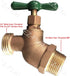 EZ-FLUID Hose Bibb 3/4" MIP X 3/4" MHT Male Hose Threaded Hose Connector Hose Bib,Heavy Duty Brass No-Kink Hose Bibb Water Faucet,Outdoor Garden H...