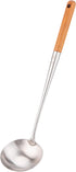 FJNATINH Soup Ladle, 17inches Ladle for wok, 304 Stainless Steel Soup Spoon Cooking Spoon for Kitchen with Wooden Handle...