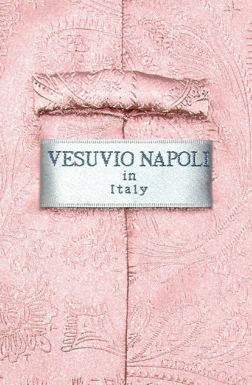 Vesuvio Napoli NeckTie PINK Color Paisley Design Men's Neck Tie...