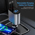 Retractable Car Charger, 66W 4 in 1 Super Fast Charging Car Phone Charger with 2 Retractable 31.5 Inch Cables and 2 USB Ports for iPhone 15/14/13/...