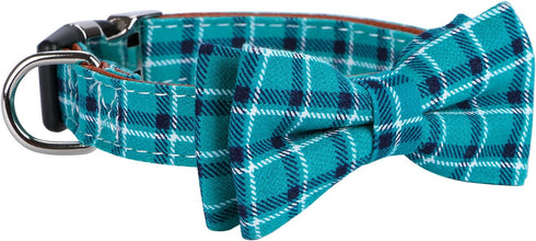 Soft &Comfy Bowtie Dog Collar,Detachable and Adjustable Bow Tie Collar,for Small Medium Large Pet (Large(Pack of 1), Green)...