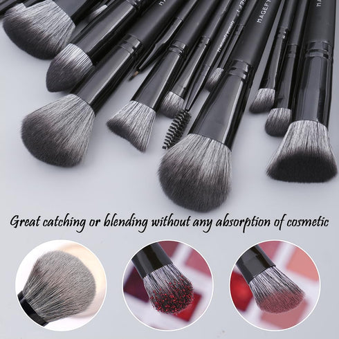 MAGEFY Makeup Brush Set, 22 Pcs Premium Synthetic Makeup Brushes Foundation Eyeshadow Brush Powder Blush Concealers Brush Set Travel Makeup Brushe...