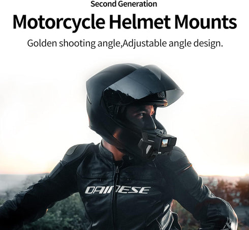 Helmet Chin Mount, Motorcycle Dirt Bike Bicycle Strap Holder Clamp Quick Release Mounts Accessories for GoPro Max Hero 12 11 10 9 8 7 6 5 Insta360...