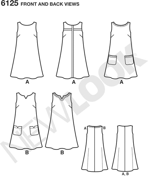 New Look Misses Easy Dress Sewing Pattern 6125...