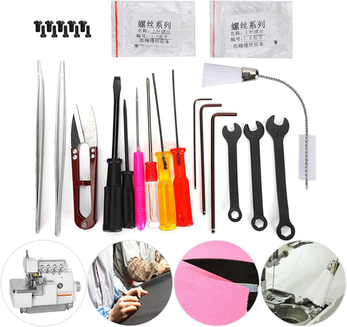 Overlock Sewing Machine Took Kit, Sewing Machine Repair Accessories High-quality Elastic for Overedger Parts for Screwdriver Set...