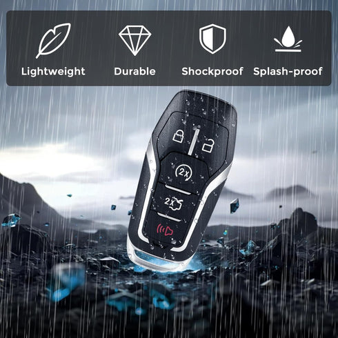 Key Fob Shell Fits for Ford Mustang Fusion Edge Explorer F150 F250 F350 2013-2017, for Lincoln MKZ MKC Key Fob Replcaement Cover 5 Buttons M3N-A2C...
