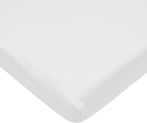 TL Care Supreme 100% Natural Cotton Jersey Knit Mini Crib Sheet, White, 24" x 38", Soft Breathable, for Boys and Girls...