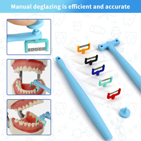 Complete IPR Kit for Orthodontic Treatment, Interproximal Enamel Reduction Set with Manual Handpiece and Assorted Polishing Strips | Dental Tool f...