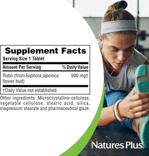 NaturesPlus Rutin 500 mg - 60 Vegetarian Tablets - Vascular & Blood Health Bioflavonoid Supplement - Supports Healthy Capillaries - Antioxidant - ...