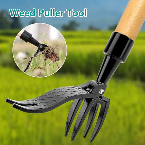 Stand Up Weed Puller Tool,Manual Weed Remover with Foot Plate for Removing Weeds, Weeding Head Replacement 4-Claw Weeder Root Remover Hand Tool fo...