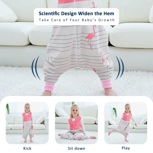 MICHLEY Toddler Sleeping Sack with Feet Newborn Infant Sleeveless Sleeping Bag 2-way Zipper Baby Wearable Blanket for Walkers,Pink Bird,1-3T...