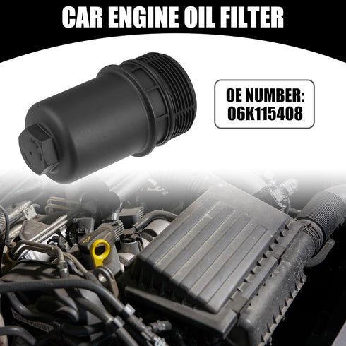 Oil Engine Filter Housing Cap Cover No.06K115408 - Car Oil Filter Housing Cap - for Volkswagen Plastic Black - 1 Pc...
