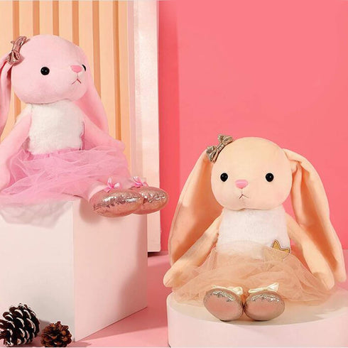 Ballerina Dolls Plush Bunny Rabbit Soft Toys Ballet Dance Recital Gifts for Girls Pink 15.5 Inches...