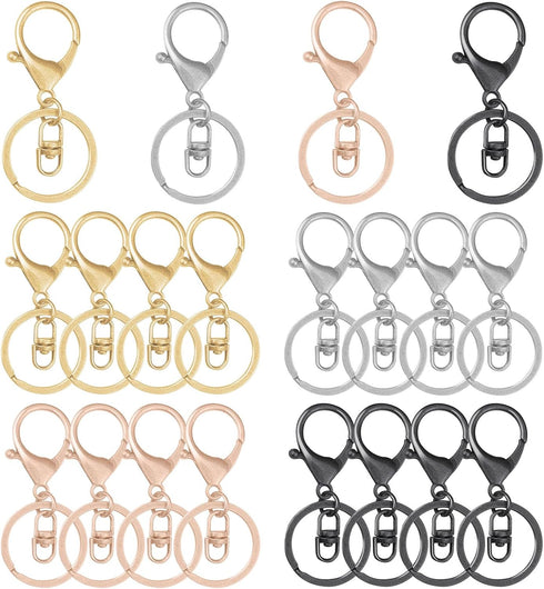 20pcs Lobster Claw Clasps Keychain for Jewelry Making,Metal Lobster Clasp Lobster Claw Clasps Hook with Flat Split Keychain Ring with Swivel Trigg...