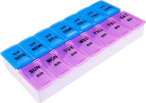 Apex Twice-A-Day Medicine Pill Organizer, Weekly Pill Dispenser, 2 Times-A-Day Vitamin Organizer, Medication Travel Case, Medicine Dispenser for A...