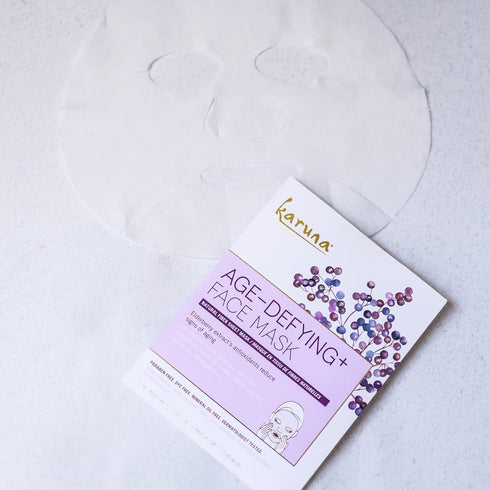 Karuna Age-defying+ Face Mask Sheet, Skincare and Beauty Facial Masks with Moisturizing and Collagen Promotion Properties for Soothing Wrinkles an...