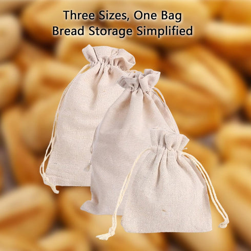 2Pcs Linen Bread Bags, 6” x 8” Reusable Bread Bags for Homemade Bread Sourdough Small Drawstring Bags Reusable Produce Bags Washable Muslin Bags w...