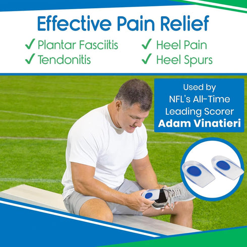 Heel Cups for Heel Pain Relief (3 Pairs) - Gel Cushion Inserts for Heel Spur, Achilles Tendonitis, Plantar Fasciitis - Insole Pads for Shoes Women...
