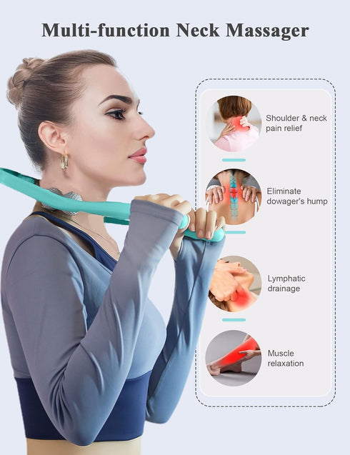 Upgrade Neck Massager, Neck Massager for pain relief deep tissue, 6 Balls Massage Roller,Manual Neck Massager, Shoulder Massager, Handheld Neck an...