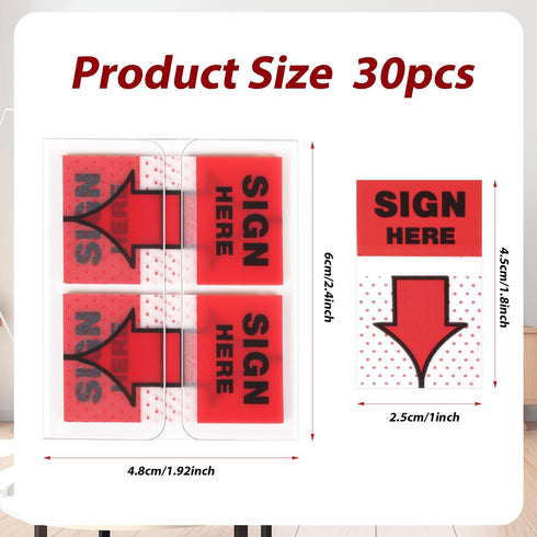 1500pcs/30 Packs Sign Here Tabs, Sign Here Stickers with Arrow Symbols, Sign Here Sticky Notes Arrow Tabs Sign Here Flags for Reminder Office Scho...