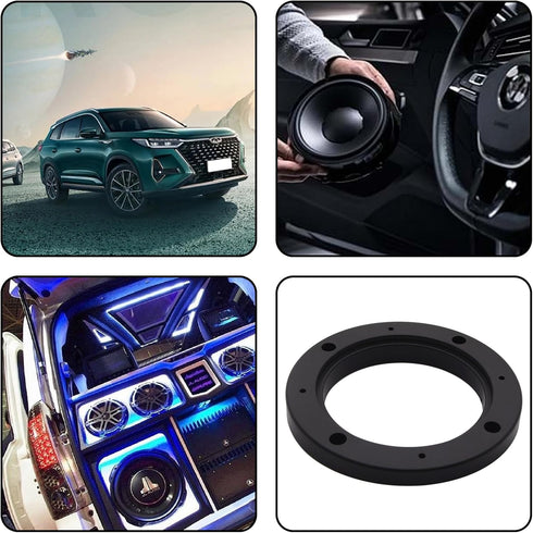 AnRui 4 Inch Universal Fit Car Speaker Spacer Adaptor Ring Mounting Bracket Plastic Black Car Stereo Speakers Spacer, 2Pcs...