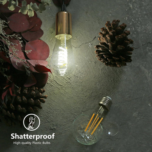 ST58 (ST19) LED Edison Bulb 60 Watt Equivalent, CRI 80+, Shatterproof High Brightness Natural White 4000K Dimmable Antique LED Filament Light Bulb...