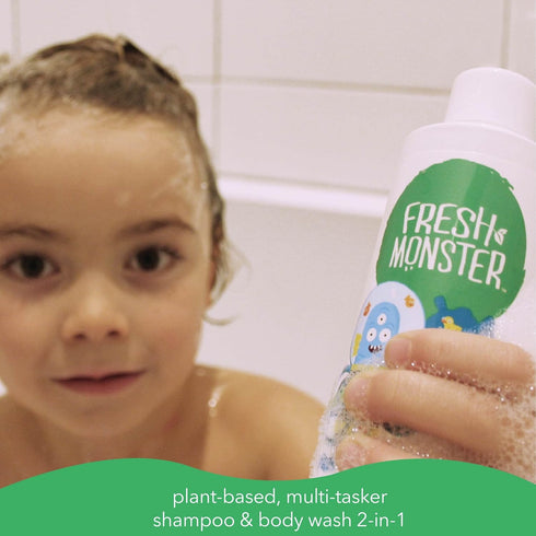 Fresh Monster 2-in-1 Kids Shampoo & Body Wash, Toxin-Free, Hypoallergenic, Natural Shampoo & Body Wash for Kids, Ocean Splash (8.5oz)...