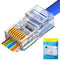 PETECHTOOL RJ45 Cat6 Cat5 Connectors Ends Gold Plated 8P8C Ethernet Pass Through Plug (100Pack)......