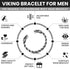 VikingsBrand Viking Bracelet | Adjustable Men's Bracelet 7-10 inches | Pagan Norse God Odin Arm Rings | Wolf Head Metal Wristband...