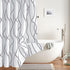 Biscaynebay Extra Long Textured Fabric Shower Curtain 72 W x 84 L, Silver Grey Striped Printed Linen Modern Hotel Luxury Quality Cloth Bathroom Cu...