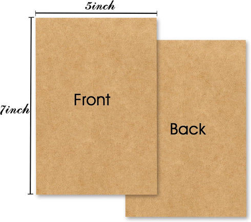 5 x 7 Craft Blank Kraft Cardstock, 50 Pcs Thick Paper - 80lb Flat Cards Stock Printer Paper for DIY Invitations, Notes, Greetings, Table Cards - W...