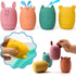 Mold Free Silicone Bath Toys, Baby Bath Toys 6-12 Months, Toddlers 1-3, Non Toxic Infant Bathtub Toy, Water Toys, Pool Toy, Dishwasher Safe (Coral...