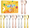 Stainless Steel Toddler Utensils Set - 12 Pieces Kids Silverware Set Children Safe Food Grade Small Forks and Spoons Dishwasher Safe Mirror Polish...