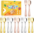 Stainless Steel Toddler Utensils Set - 12 Pieces Kids Silverware Set Children Safe Food Grade Small Forks and Spoons Dishwasher Safe Mirror Polish...