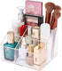 Yesesion Clear Makeup Organizer with 5 Compartments, Plastic Bathroom Counter Storage for Skincare, Toothbrush, Cosmetics Brushes, Palette, Lipsti...