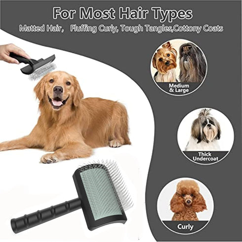 Large Slicker Brush for Dogs,Cats,Extra Long Pin Shedding Brush for Long Haired Dog,Cat, Pet Grooming Wire Brush for Thick Undercoat Curly Hair,25...