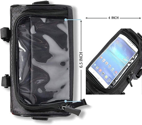 Bike Handlebar Bag, Waterproof Bicycle Front Storage Bag, Bike Phone Holder Accessories, Transparent Pouch Touch Screen with Removable Shoulder St...