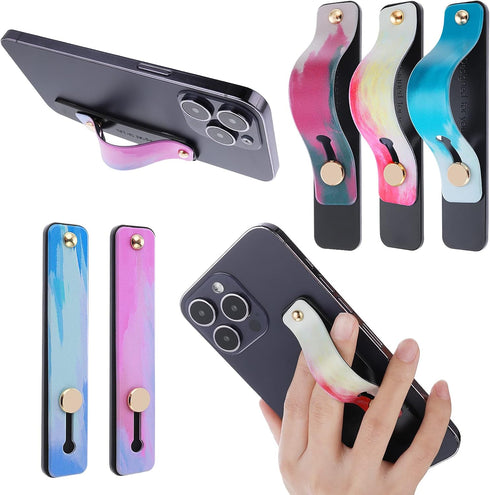 Cobee Phone Loop Finger Holders, 5 Pcs Phone Strap Grip Holder Telescopic Cell Phone Stands Universal Silicone Colorful Phone Grip Stand Compatibl...