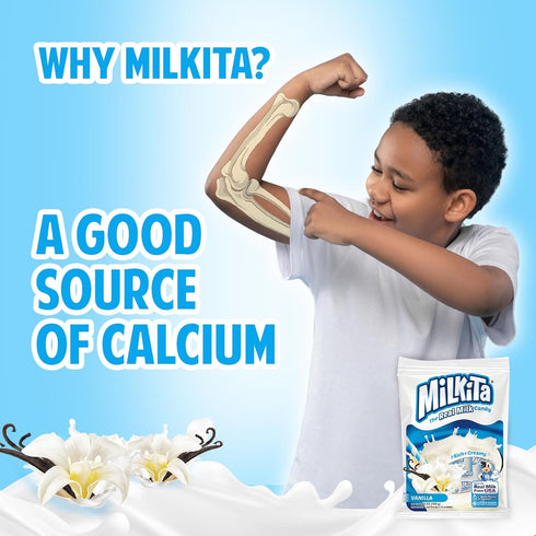 Milkita Creamy Shake Candy Bag, Gluten Free Chewy Candies with Calcium & Real Milk, Zero Trans Fat, Low-Sugar, Vanilla Flavor, 25 Pcs...