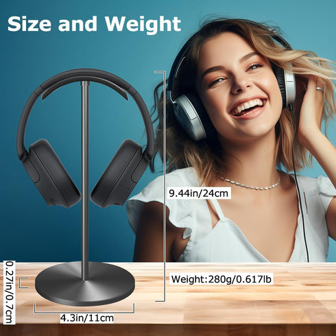 Headphone Holder Stand for Desk, Gaming Headset Stand with Solid Heavy Base, Hook for All Headphone Sizes, Gaming Desk Accessories, Easy to Instal...