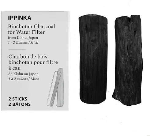 Binchotan Charcoal from Kishu, Japan - Water Purifying Sticks for Great-Tasting Water, 2 Sticks - Each Stick Filters 1-2 Gallons of Water...