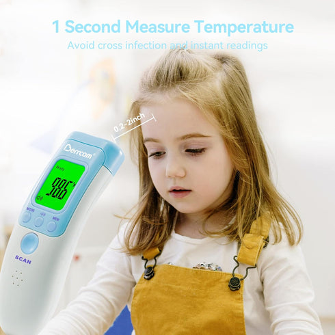 Berrcom Forehead Thermometer for Adults and Kids, Non-Contact Infrared Digital Thermometers for Fever, Room, and Object, Touchless Temperature Gun...