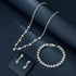 Bridal Jewelry Set, Silver Rhinestone Necklace Earrings Set Wedding Jewelry Set for Brides and Bridesmaid...