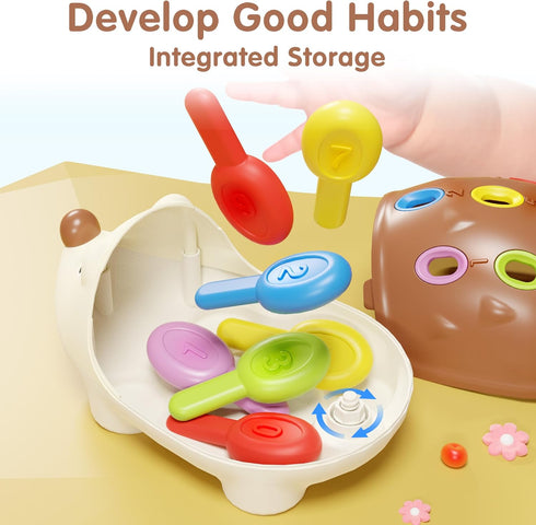 iPlay, iLearn Fine Motor Toys for Toddlers 1-3, Hedgehog Montessorri Learning Educational Counting & Sorter Toy, Development Baby Sensory Gifts fo...
