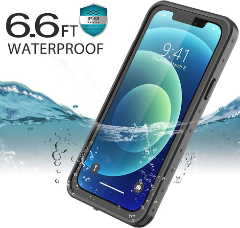 for iPhone 12 Waterproof Case with Built-in Screen Protector Full Body Shockproof Dustproof Dirtproof Heavy Duty Protective Phone Case for iPhone ...