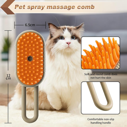 Steam Brush for Cats,3 In 1 Steamy Pet Brush,Cat Hair Brush with Steamer,Cat Comb with Steam,Cat Steamer Brush for Shedding,Steam Brush for Pets(B...